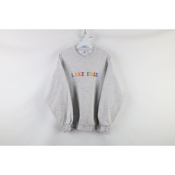 Vintage Tops Vintage 9s Xl Thrashed Rainbow Lake Erie Spell Out